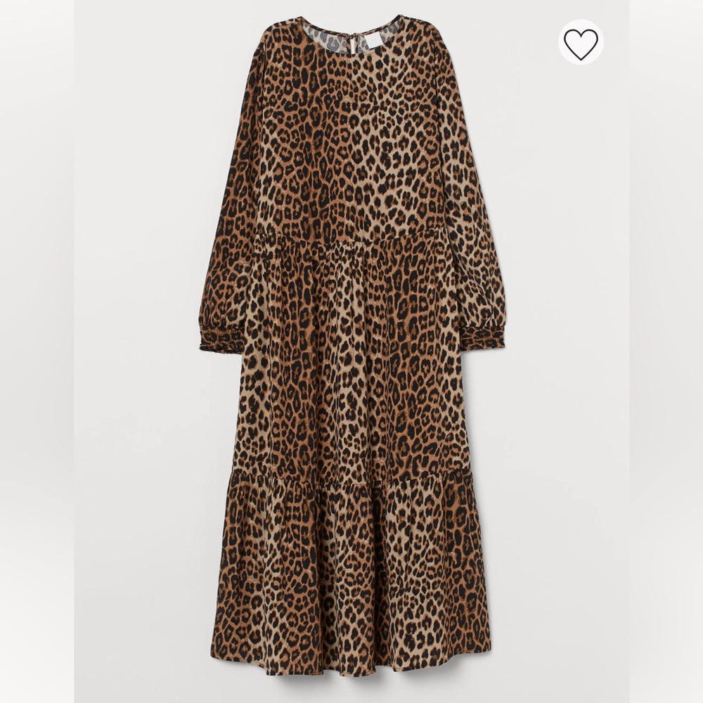 H&M leopard print midi dress